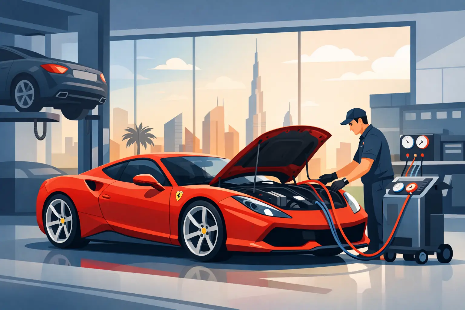 Ferrari AC Service in Dubai Done Right